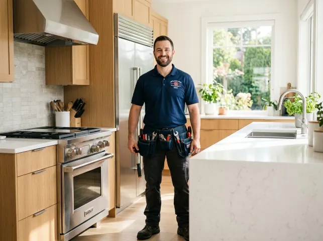 Appliance Repair Hero technician in a Bonlee, NC kitchen after an appliance repair
